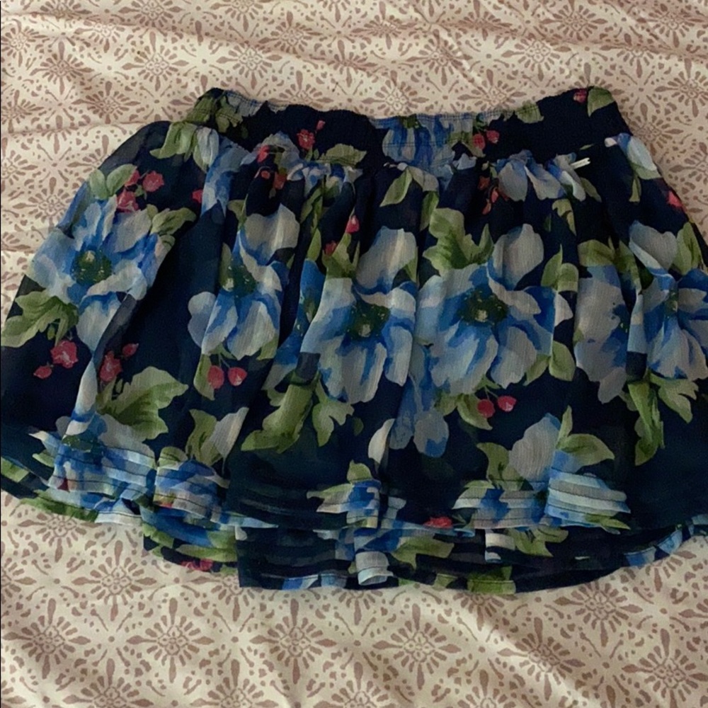 Beautiful Navy Blue with a Flower Pattern Skirt.